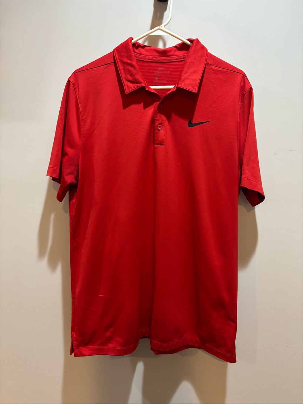 Nike Men's Red Polo with Black Swoosh
